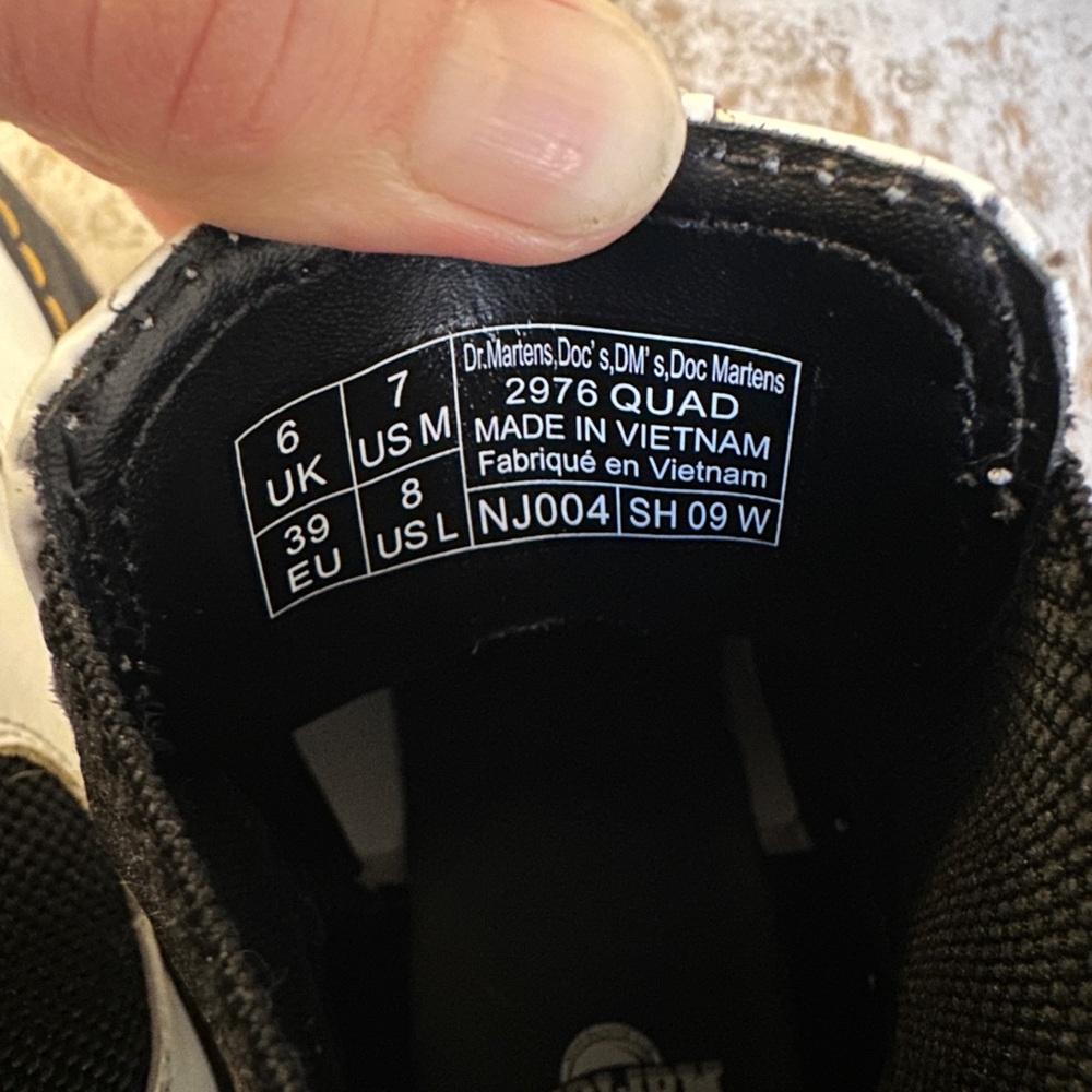 Dr. Martens Black and White Leather Boots - Picture 6 of 7